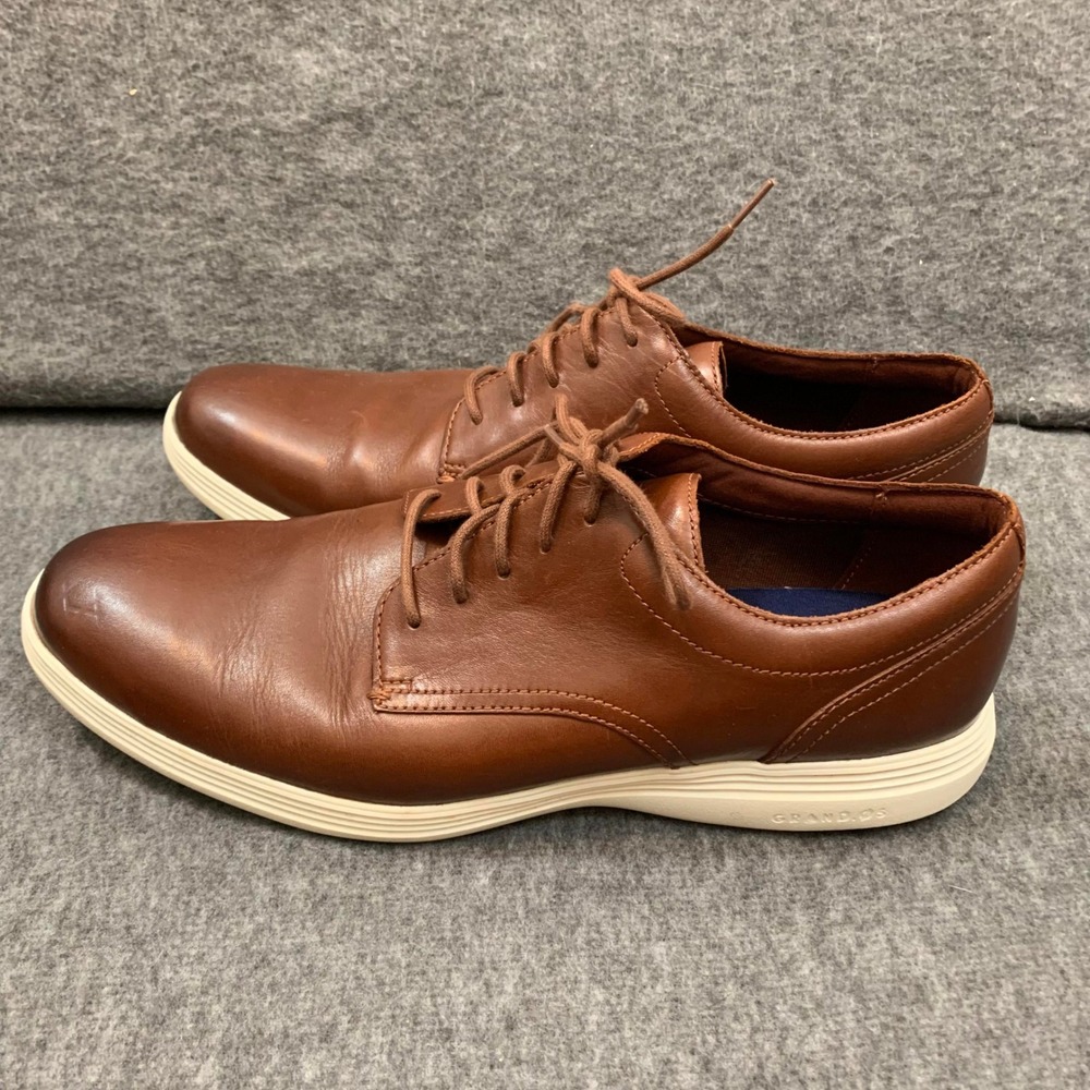 Cole Haan Grand.OS Plain Toe Mens 11M Oxford Shoes Tan Leather C29412